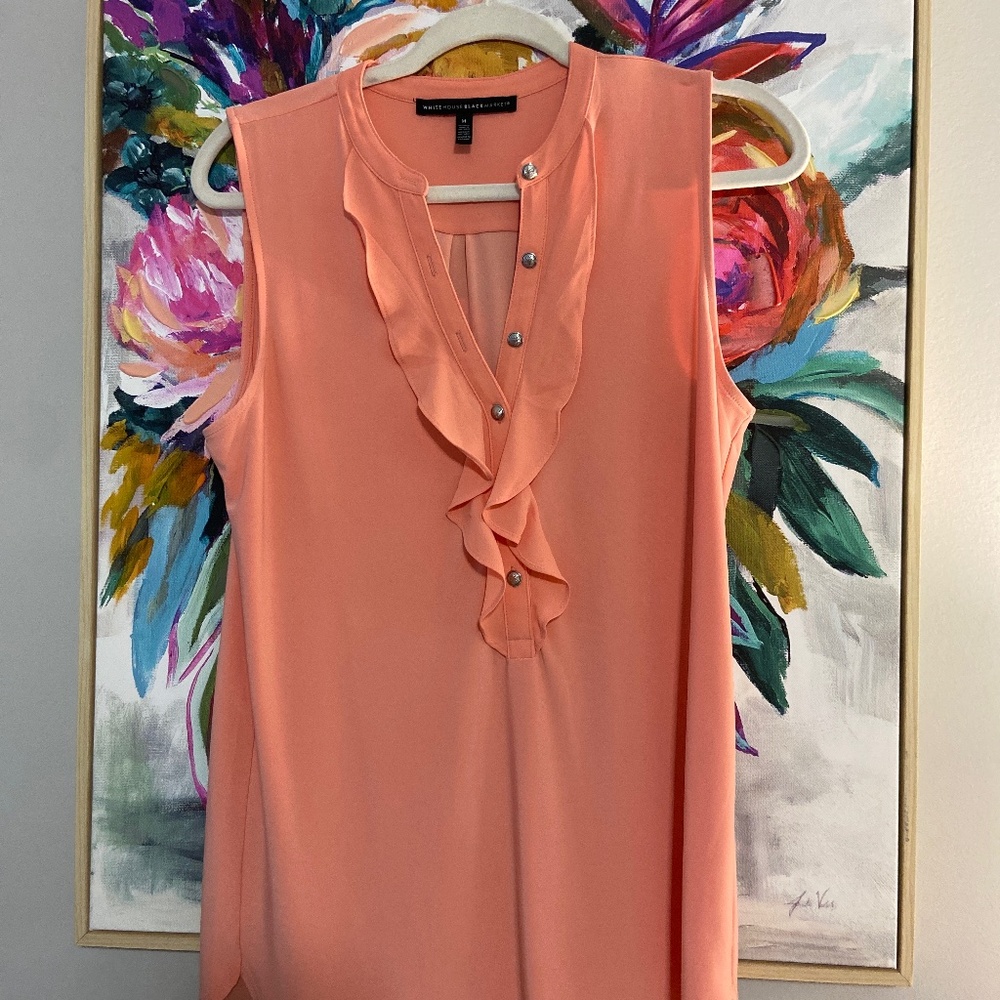 WHBM sleeveless ruffle top